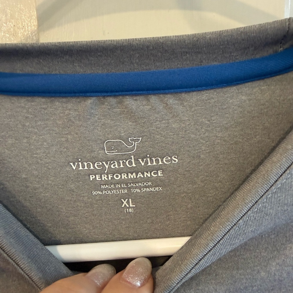 Vineyard Vines Performance Long Sleeve Tee Youth XL 18 Gray Baseball Graphic - Picture 2 of 5